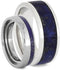 His and Hers Platinum Lapis Lazuli 7.5 Comfort-Fit Band and Lapis Lazuli 6mm Comfort-Fit Titanium Band Size, M8.5-F7