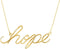 Diamond 'Hope' 14k Yellow Gold Pendant Necklace, 16.8" (.08 Cttw)