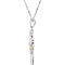 Rhodium Plate Yellow Gold Plate and Sterling Silver Robed Cross 'The Easter Message' Necklace, 18"