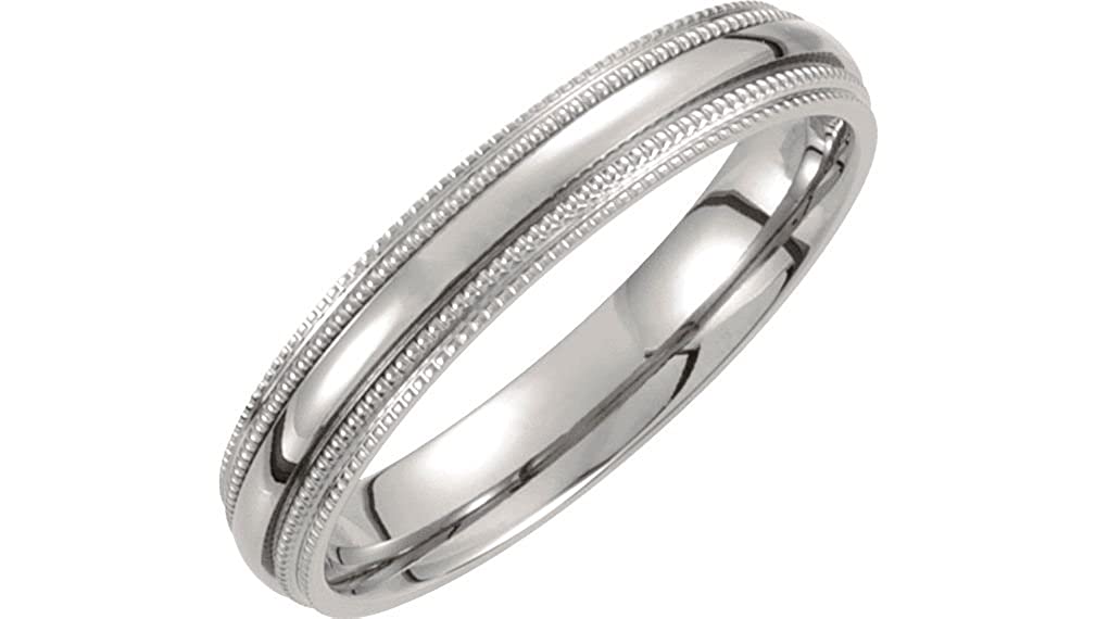 Titanium 4mm Double Comfort Fit Milgrain Band