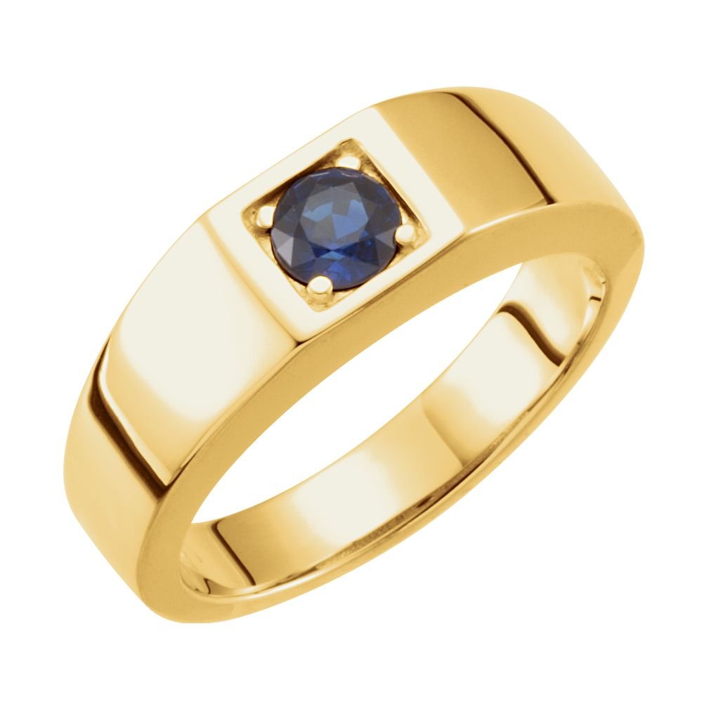 Men's Sapphire 7mm 14k Yellow Gold Band, Size 11