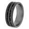 Black Stardust Meteorite, Sandblasted Titanium 6mm Comfort-Fit Band, Size 11