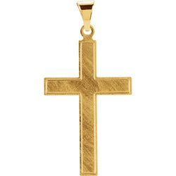 Inlay Cross 14k Yellow Gold Pendant (24.6X18MM)