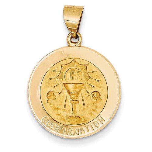 14k Yellow Gold Confirmation Medal Pendant (21X19MM)