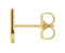 Initial Letter 'U' 14k Yellow Gold Stud Earring (Single Earring)