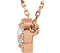 18-Stone Diamond Halo 14k Rose Gold Pendant Necklace, 16" (.25 Cttw)