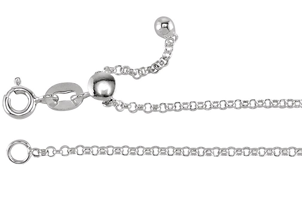 Adjustable Rolo Chain 1.5mm Sterling Silver, 22"