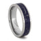 Blue Stardust, 14k White Gold, Meteorite Shavings 6mm Comfort-Fit Titanium Band