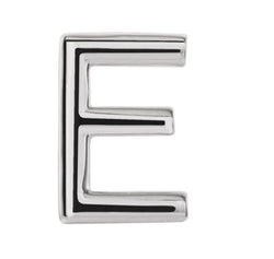 Platinum Initial Letter 'E' Stud Earring (Single Earring)