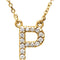 14k Yellow Gold Diamond Initial 'P' 1/6 Cttw Necklace, 16" (GH Color, I1 Clarity)