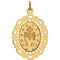 14k Yellow Gold Oval Filigree Miraculous Medal (25x18 MM)