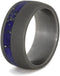 Lapis Lazuli Inlay 9mm Comfort-Fit Sandblasted Titanium Band, Size 4.25