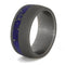 Lapis Lazuli Inlay 9mm Comfort-Fit Sandblasted Titanium Band