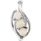 Opal Three-Stone Pendant, Rhodium-Plated 14k White Gold