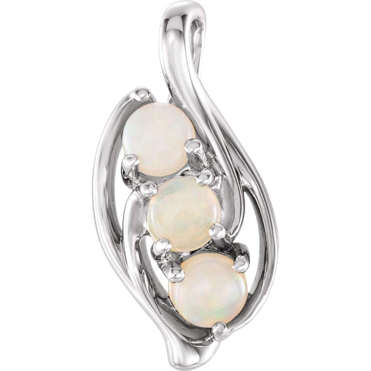 Opal Three-Stone Pendant, Sterling Silver