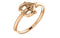 Girl's Cross with Heart 14k Rose Gold Youth Ring