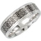 7mm 14k White Gold and Black Enamel Scroll Comfort Fit Ring, Size 5.5