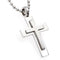 Men's Satin Finish Stacked Cross Pendant Necklace, Stainless Steel, 20"