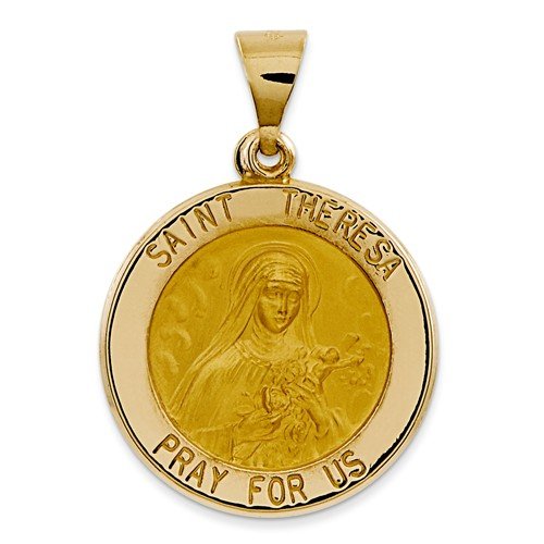 14k Yellow Gold St. Theresa Medal Pendant (22X19MM)