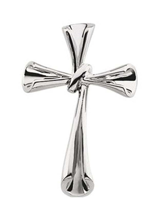 Knot Cross Rhodium-Plated 14k White Gold Pendant (34.75x22.75 MM)