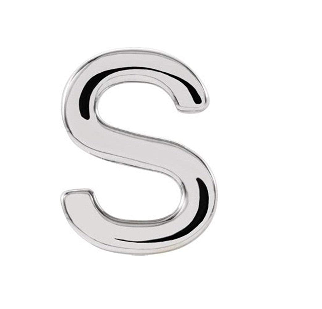 Platinum Initial Letter 'S' Stud Earring (Single Earring)