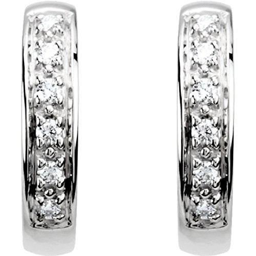 Diamond Hoop Earrings, 14k White Gold (1/10 Ctw, Color GH, Clarity SI1)