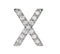 Rhodium-Plated 14k White Gold Diamond Letter 'X' Initial Stud Earring (Single Earring) (.06 Ctw, GH Color, I1 Clarity)