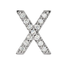 Sterling Silver Diamond Letter 'X' Initial Stud Earring (Single Earring) (.06 Ctw, GH Color, I1 Clarity)
