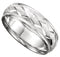 Diamond-Cut Ice Finish Milgrain 7mm 10k White Gold Comfort Fit Patterned Band, Size 13.5