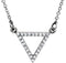 Diamond Triangle Pendant Necklace 14k White Gold, 16" (1/8 Cttw)