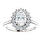 Oval Cubic Zirconia and Diamond Halo 14k White Gold Ring (.35 Cttw, GH Color, SI2-SI3 Clarity), Size 5.75