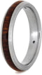 Diamond, Gibeon Meteorite, Snakewood 3mm Comfort-Fit Brushed Titanium Band, Size 8.25