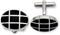 Black IP, Stainless Steel Graph Round Cuff Links, 15X21MM