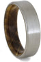 Whiskey Barrel Oak 6mm Comfort-Fit Brushed Titanium Wedding Band, Size 7.5