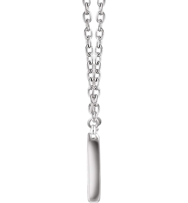 Diamond Rectangle Necklace in 14k White Gold, 16-18" (3/8 Cttw)