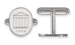 Rhodium-Plated Sterling Silver University Of Mississippi Crest Cuff Links,16X13MM