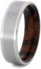 The Men's Jewelry Store (Unisex Jewelry) Desert Ironwood with Matte Titanium 6mm Comfort-Fit Band, Size 5.25