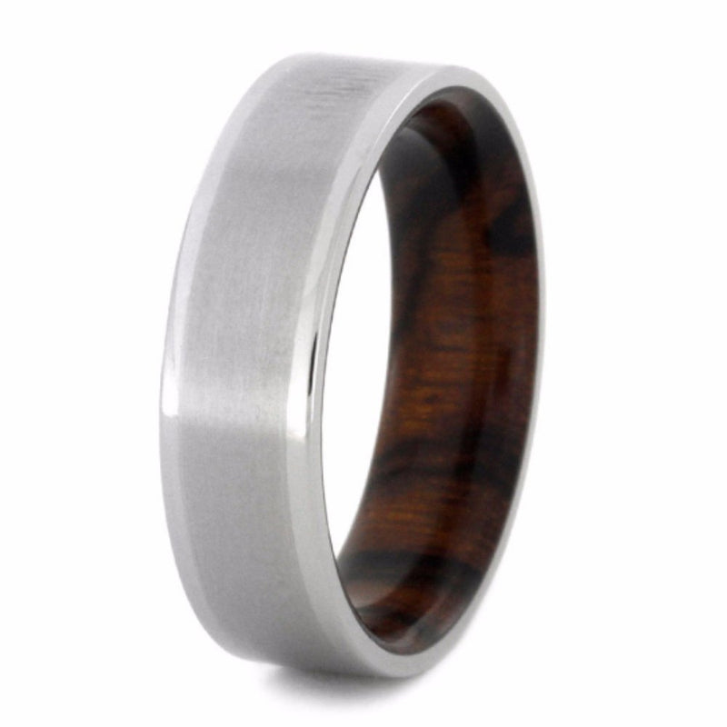 The Men's Jewelry Store (Unisex Jewelry) Desert Ironwood with Matte Titanium 6mm Comfort-Fit Band