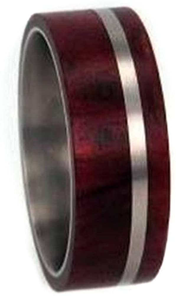 Redwood, Titanium Pinstripe 8mm Comfort Fit Titanium Wedding Band