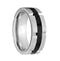 Men's Titanium, Black Carbon Fiber 8mm Comfort-Fit Groove Band