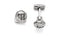 Stainless Steel Polished Stick Shift Design Enameled Round Cuff Links