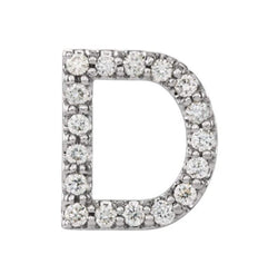 Rhodium-Plated 14k White Gold Diamond Letter 'D' Initial Stud Earring (Single Earring) (.07 Ctw, GH Color, I1 Clarity)