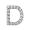 Rhodium-Plated 14k White Gold Diamond Letter 'D' Initial Stud Earring (Single Earring) (.07 Ctw, GH Color, I1 Clarity)