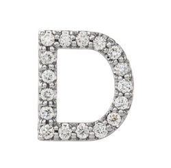 Platinum Diamond Letter 'D' Initial Stud Earring (Single Earring) (.07 Ctw, GH Color, SI2-SI3 Clarity)