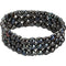 Dark Multi-Color Freshwater Cultured Pearl 3-Strand Stretch Bracelet, 6"-8" (5.5-6.0MM)