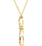 Diamond Twisted Cross Rhodium Plate 14k Yellow Gold Pendant Necklace, 18" (1/10 Cttw)