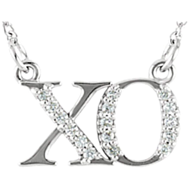 Diamond 'XO' 14k Yellow Gold Necklace, 16" (.08 Cttw, GH, I1)