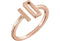 Slim-Profile Rectangle Bar Ring, 14k Rose Gold