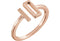 Slim-Profile Rectangle Bar Ring, 14k Rose Gold