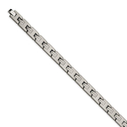 Men's Brushed and Polished Titanium 10mm Bracelet, 8.75"